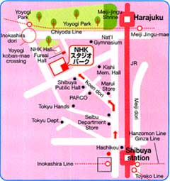 Map to NHK Studio Park