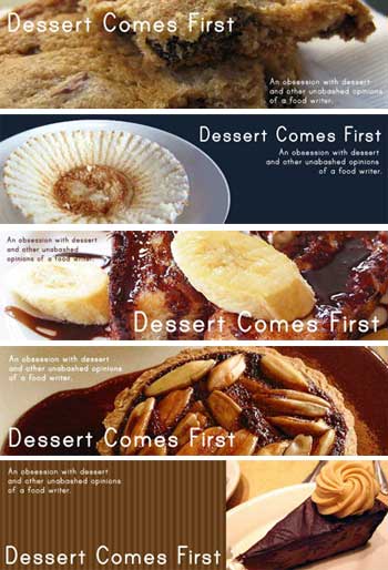 Dessert Comes First header designs