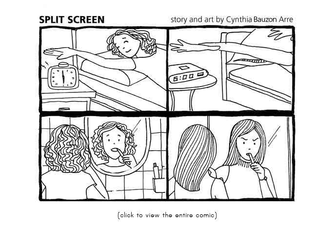 split screen comic by cynthia bauzon arre