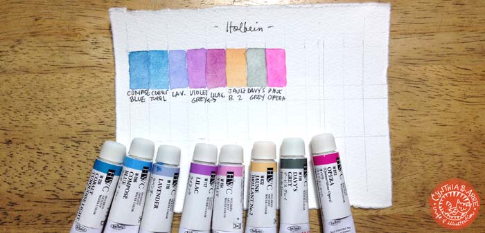 holbein watercolor swatches