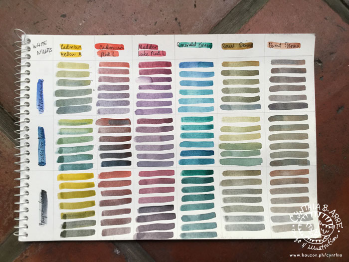 White Nights Watercolor Color Chart