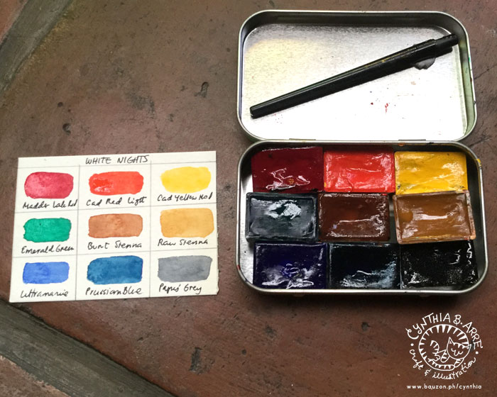White Nights Watercolors customized palette