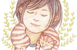 Girl + Sleeping Cat Colored Pencil Series (2015)