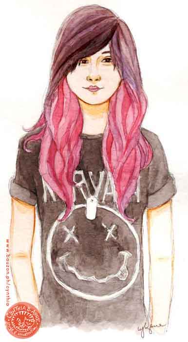 Rock ‘n’ Roll Daughters Watercolor Portraits (2015) | Cynthia, inside.